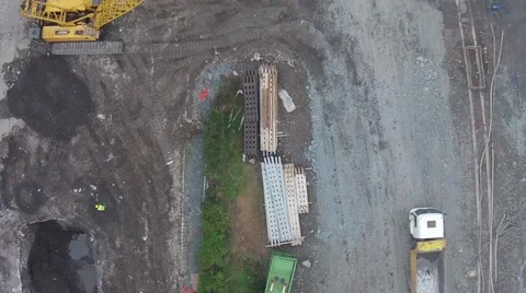 Construction Machines in Construction site Stock Footage 43182893