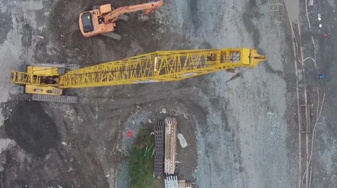 Construction Machines in Construction site Stock Footage 43182960