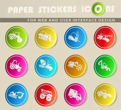 Construction Machines Icon Set Stock Illustration