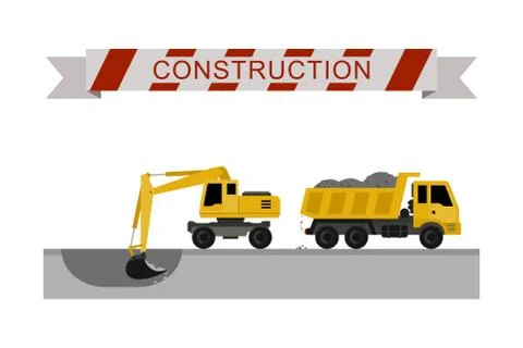 Construction machines icons. Stock Illustration