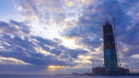 Construction of the main office of Gazprom in St. Petersburg Vídeo Stock 73662459