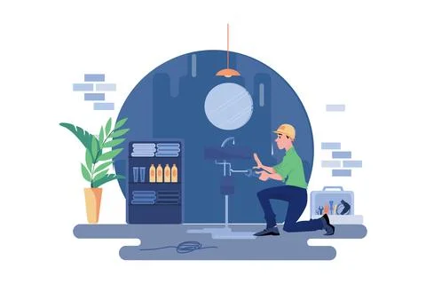 Construction Maintenance Engineer Stock Illustration