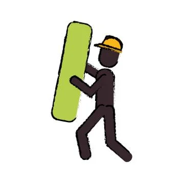 Construction man element work drawing Stock Illustration