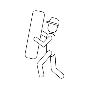 Construction man element work outline Stock Illustration