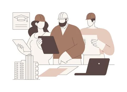 Construction management isolated cartoon vector illustrations. Stock Illustration