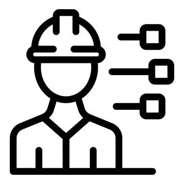 Construction manager analyzing data for efficient project management Illustrazione stock