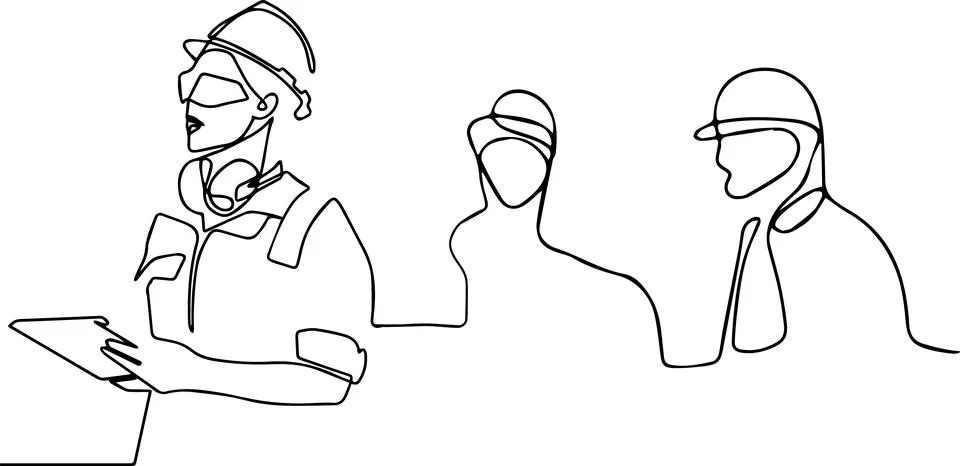 Construction manager and engineer working Stock Illustration