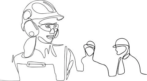 Construction manager and engineer working Stock Illustration