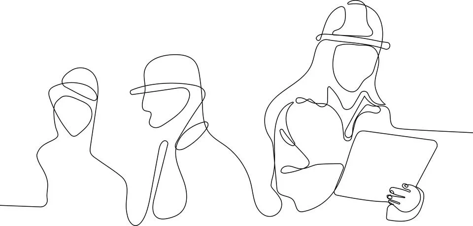 Construction manager and engineer working Stock Illustration