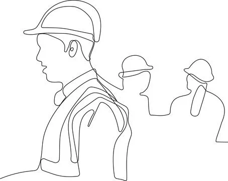 Construction manager and engineer working Stock Illustration