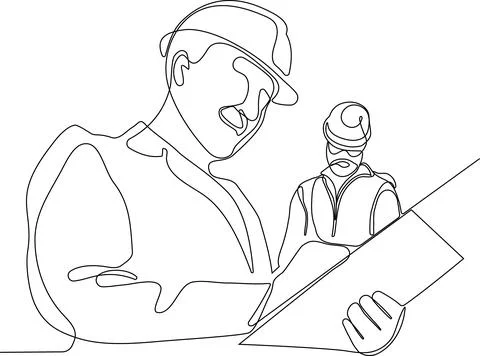 Construction manager and engineer working Stock Illustration