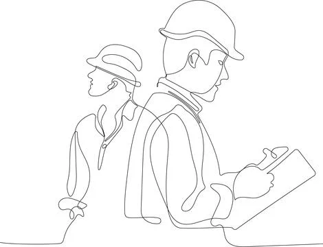 Construction manager and engineer working Stock Illustration