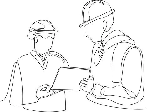 Construction manager and engineer working Stock Illustration