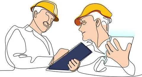 Construction manager and engineer working Stock Illustration