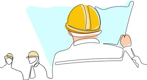 Construction manager and engineer working Stock Illustration