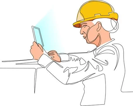 Construction manager and engineer working Stock Illustration