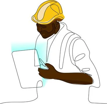 Construction manager and engineer working Stock Illustration