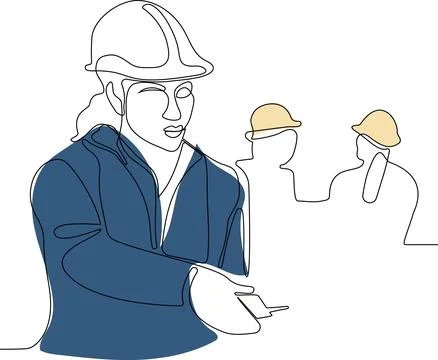 Construction manager and engineer working Stock Illustration