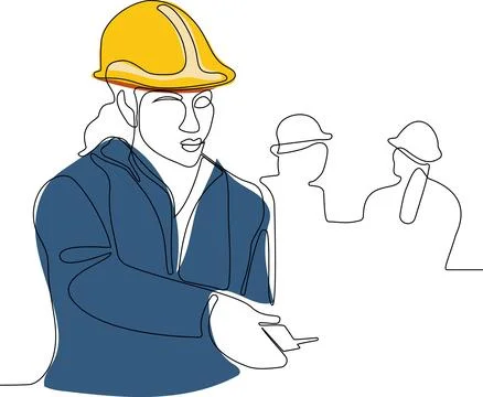 Construction manager and engineer working Stock Illustration