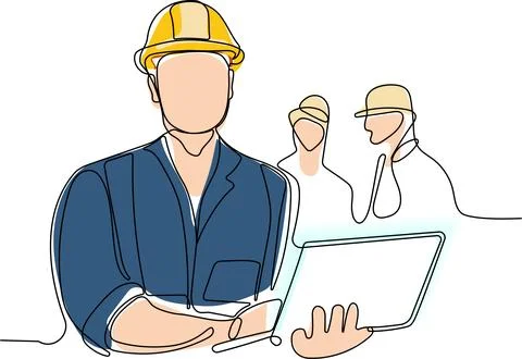 Construction manager and engineer working Stock Illustration