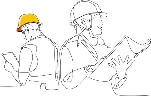 Construction manager and engineer working Stock Illustration