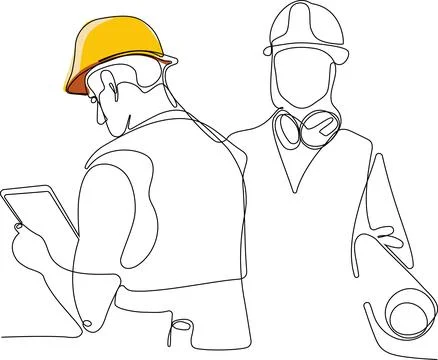 Construction manager and engineer working Stock Illustration