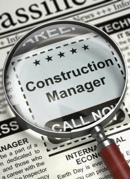 Construction Manager Join Our Team. 3D Stock Illustration