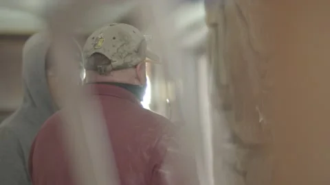 Construction manager is pointing at the stone giving direction Stock-Footage 144293555