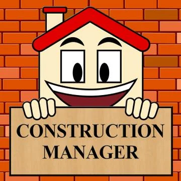 Construction Manager Sign Shows Building Foreman 3d Illustration Ilustración de archivo