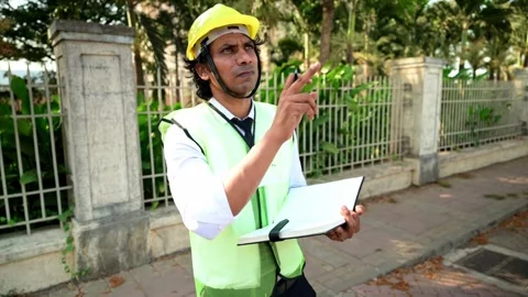 Construction manager working at site Video stock 277036444