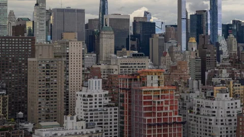 Construction Manhattan Cloudscape Timelapse Stock Footage 253483105