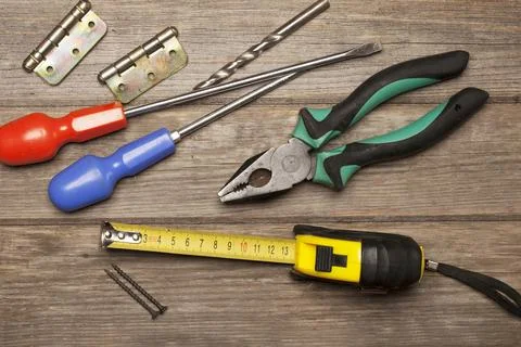 Construction manual tool for work in production Stock Photos