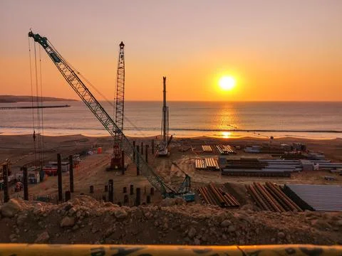 Construction of Maritime Port Stock Photos