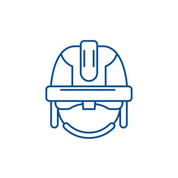 Construction mask line icon concept. Construction mask flat vector symbol, sign Illustrazione stock