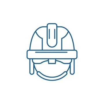 Construction mask line icon concept. Construction mask flat vector symbol, sign Stock Illustration