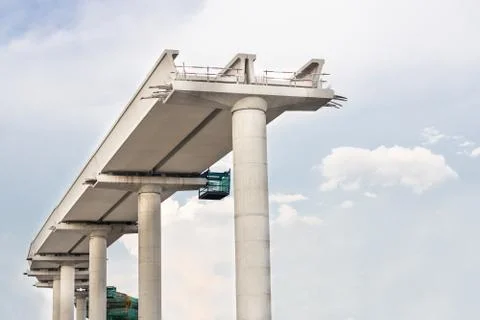 Construction of mass light rail transit track infrastructure in progress in M Stock Photos