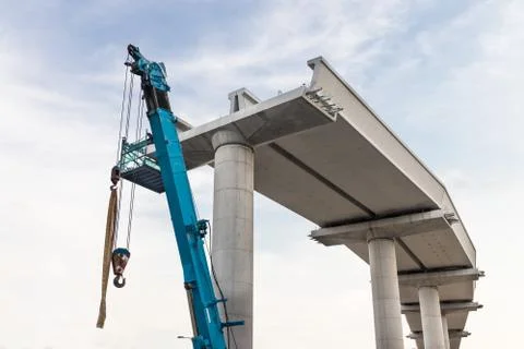 Construction of mass light rail transit track infrastructure in progress in M Stock Photos