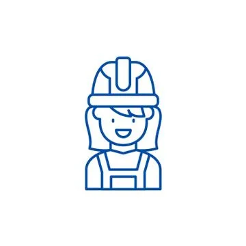 Construction master line icon concept. Construction master flat vector symbol Stock Illustration
