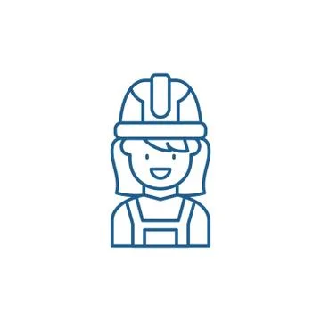 Construction master line icon concept. Construction master flat vector symbol 스톡 일러스트