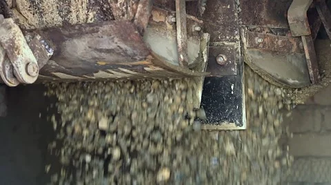 Construction Material Pours Through Container Shutters Video stock 64452071