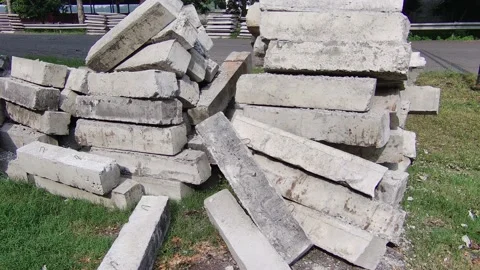 Construction Material on Side of Road Видео 221935820