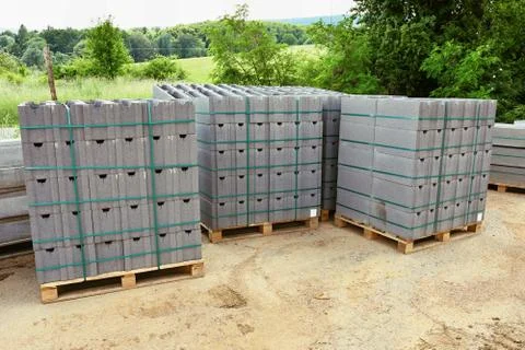 Construction material on site. Stock Photos