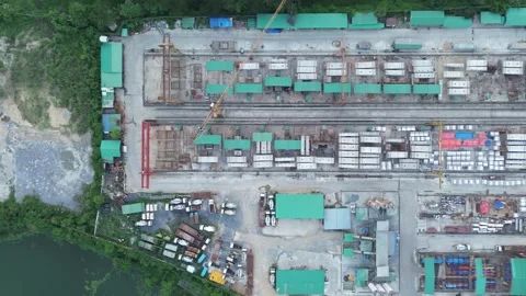 Construction Material Storage Site 2024 4K Stock Footage 276231278