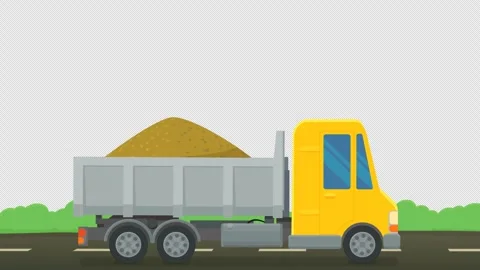 Construction Material Transport Logistics and Heavy Industry Freight Stock Footage 343833957