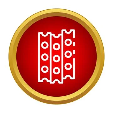 Construction materials icon showing perforated bricks on red background Stock Illustration