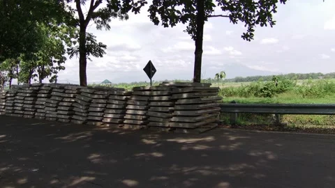 Construction Materials on Street Side Видео 218566242