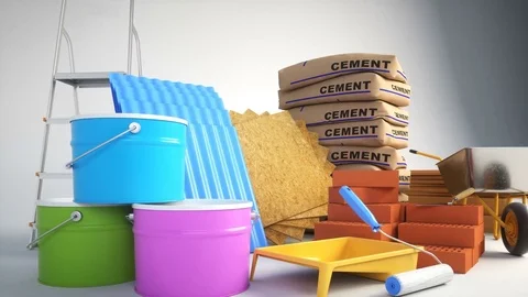 Construction materials on white. Stock Footage 78766926
