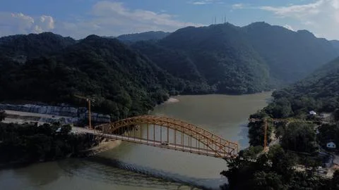 Construction Mayan Train in Boca del Cerro, Tabasco, Mexico Stock Photos
