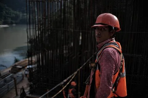 Construction Mayan Train in Boca del Cerro, Tabasco, Mexico Stock Photos