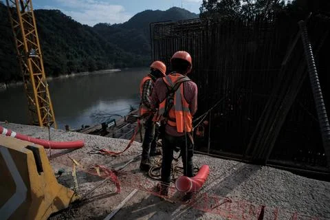Construction Mayan Train in Boca del Cerro, Tabasco, Mexico Stock Photos